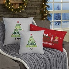 Personalized Christmas Family Tree Pillows - 19383