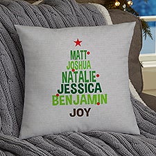 Personalized Christmas Family Tree Pillows - 19383