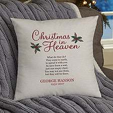 Personalized Memorial Pillows - Christmas In Heaven - 19384