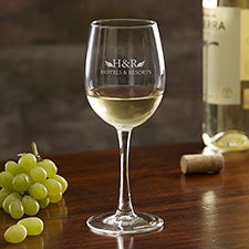 Personalized Business Logo 12oz. White Wine Glasses - 19397