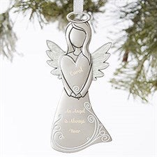 Guardian Angel Personalized Silver Ornament - 19414