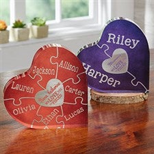 Personalized Color Heart Puzzle Keepsake - Love You To Pieces - 19439