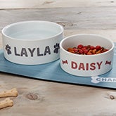 Personalized Dog Bowls - Farmhouse Design - 19441