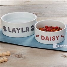 Personalized Dog Bowls - Farmhouse Design - 19441