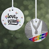 Personalized Gay Pride Ornament - Love Wins - 19447