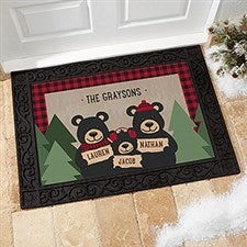 Custom PERSONALIZED Christmas Poinsetta Doormat Welcome Mat Door Mat Holiday Family Monogram Christmas Outdoor Non-Skid Rug Floor Mat Decor