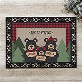 Personalized Holiday Doormats - Black Bear Family - 19461