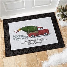 Personalized Christmas Doormats - Vintage Red Truck - 19464