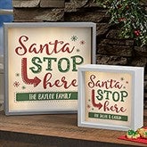 Personalized LED Light Shadow Box - Santa Stop Here - 19467