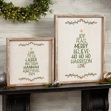 Personalized Framed Wall Art - Family Christmas Tree - 19472