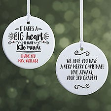 Personalized Teacher Ornament - It Takes A Big Heart - 19501