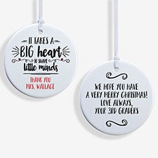 Personalized Teacher Ornament - It Takes A Big Heart - 19501