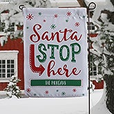 Santa Stop Here! Personalized Garden Flag - 19522