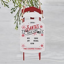 Personalized Vintage Sled Ornament - Santas Nice List - 19561