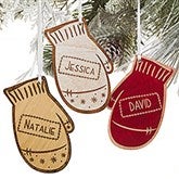 Engraved Christmas Ornaments - Family Winter Mittens - 19563