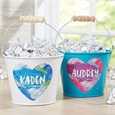 Personalized Mini Treat Buckets For Kids - Watercolor Name - 19579