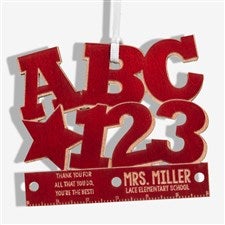 ABC  123 Personalized Teacher Ornament - 19590