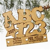 ABC & 123 Personalized Teacher Ornament - 19590