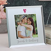 Personalized Glass Mini Frame - Romantic Heart - 19618