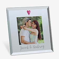 Personalized Glass Mini Frame - Romantic Heart - 19618