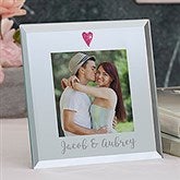 Personalized Glass Mini Frame - Romantic Heart - 19618