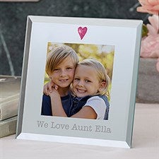 Personalized Glass Heart Mini Picture Frame - 19619