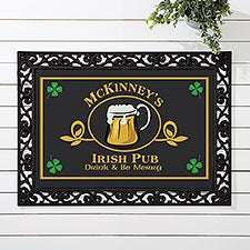 Personalized Irish Pub Door Mat - Four Leaf Clover Design - 1966