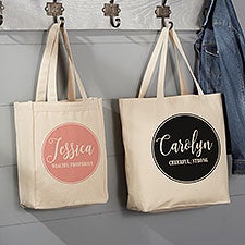 Personalized Canvas Tote Bag - Name & Meaning - 19663