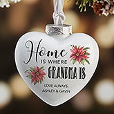 Personalized Heart Ornament for Her - Poinsettia - 19703