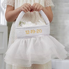 Tulle Tutu Personalized Flower Girl Baskets - 19793