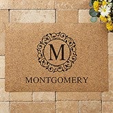 Personalized Coir Doormat - Circle & Vine Monogram - 19815