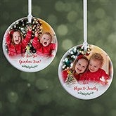 Personalized Grandparents Photo Ornament - Holly Branch - 19830