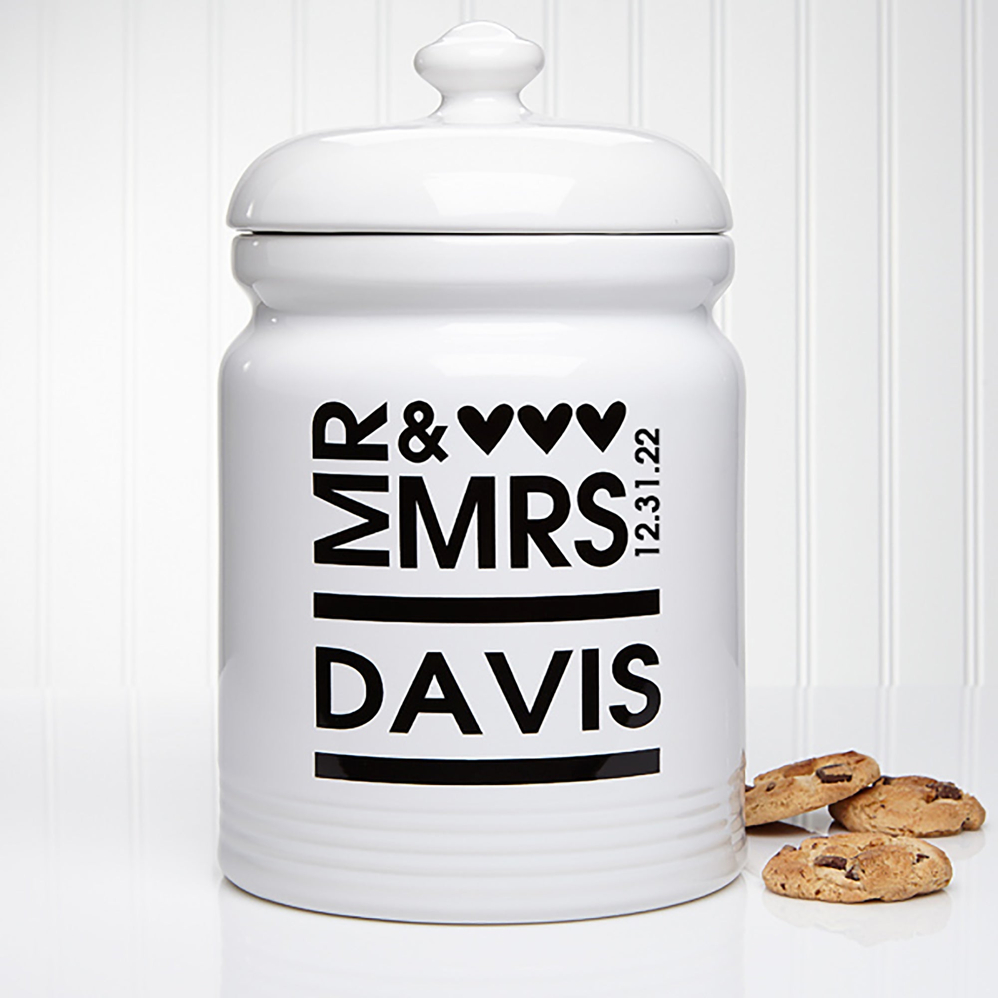 Mr. and Mrs. Personalized Cookie Jar