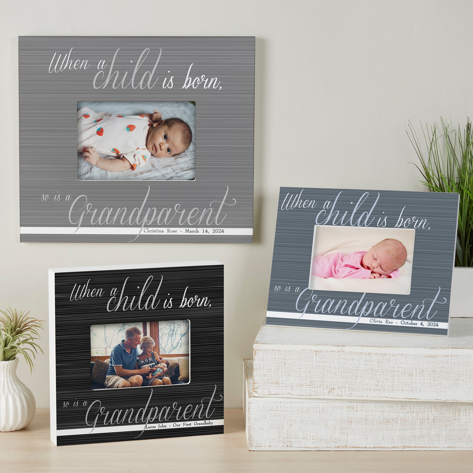 13437 - A Grandparent Is Born Personalized Frame