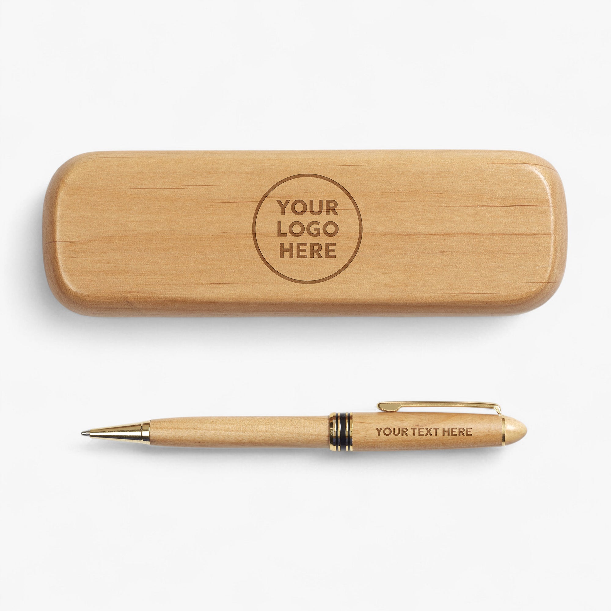 Personalized Logo Engraved Alder Wood Pen Set Corporate Gifts Personalized Logo Engraved Alder Wood Pen Set Corporate Gifts