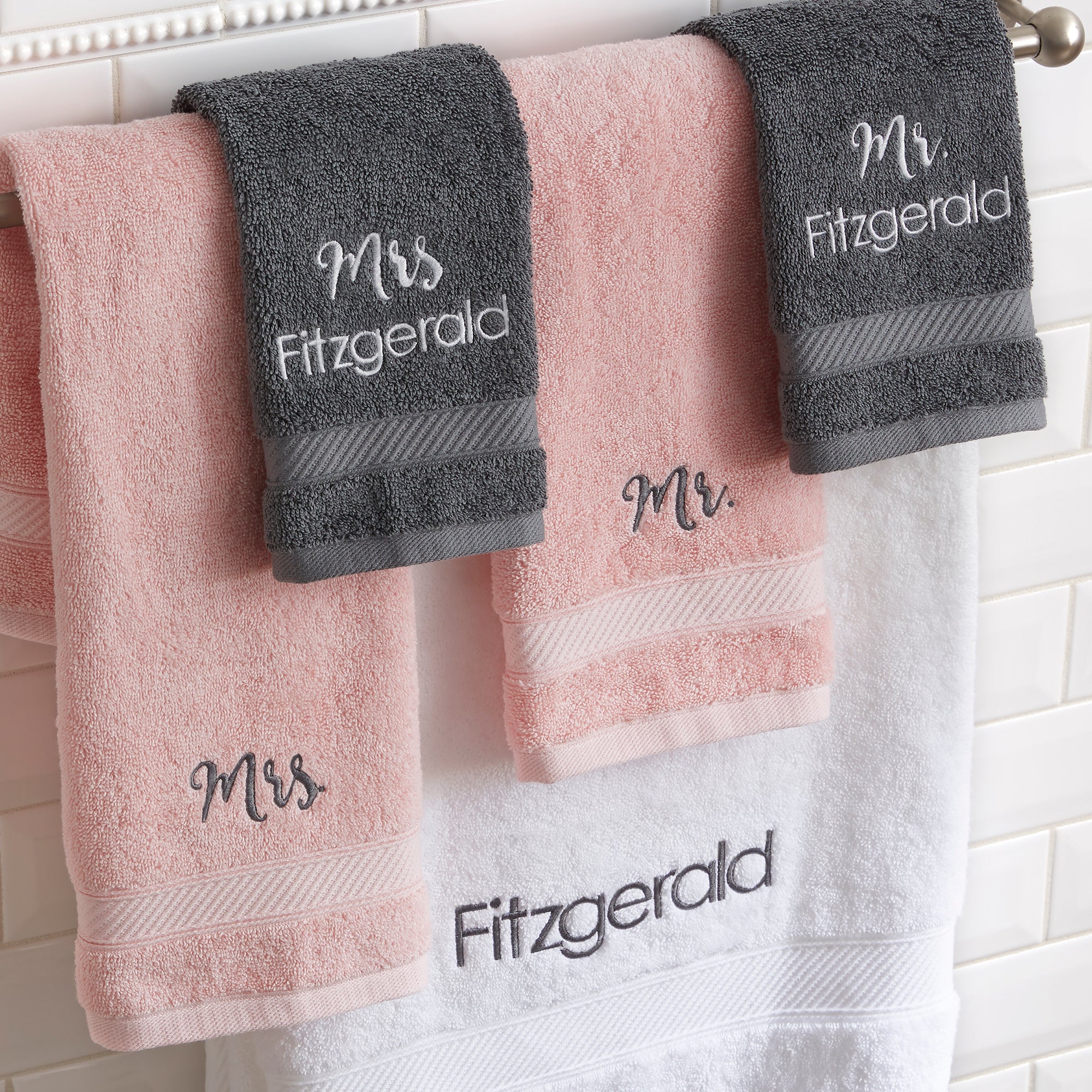 20085 - Wamsutta® Hygro® Mr. & Mrs. Personalized Duet Bath Towel Collection