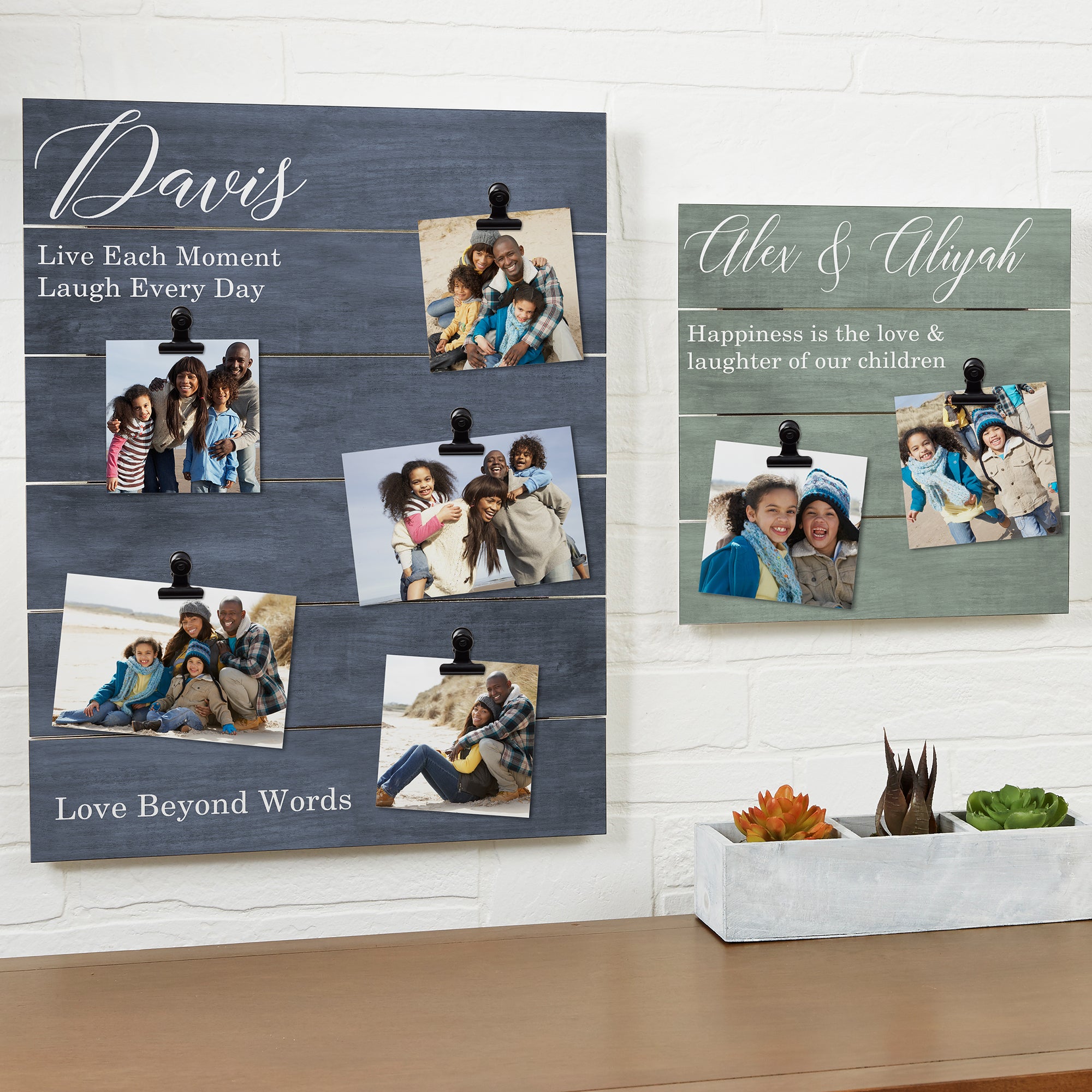 22470 - Family Memories Personalized Photo Clip Shiplap Signs