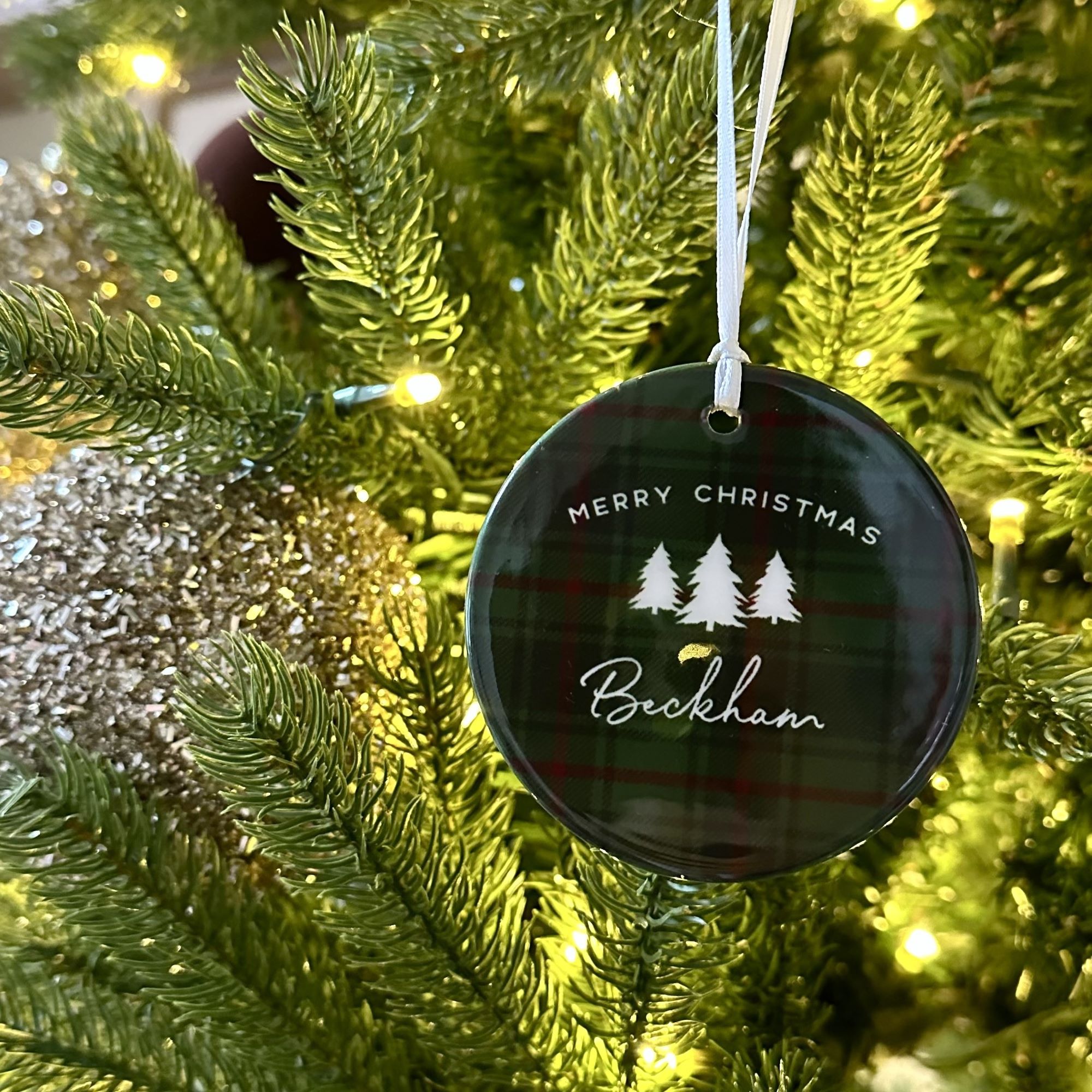 24925 - Christmas Plaid Personalized Ornament