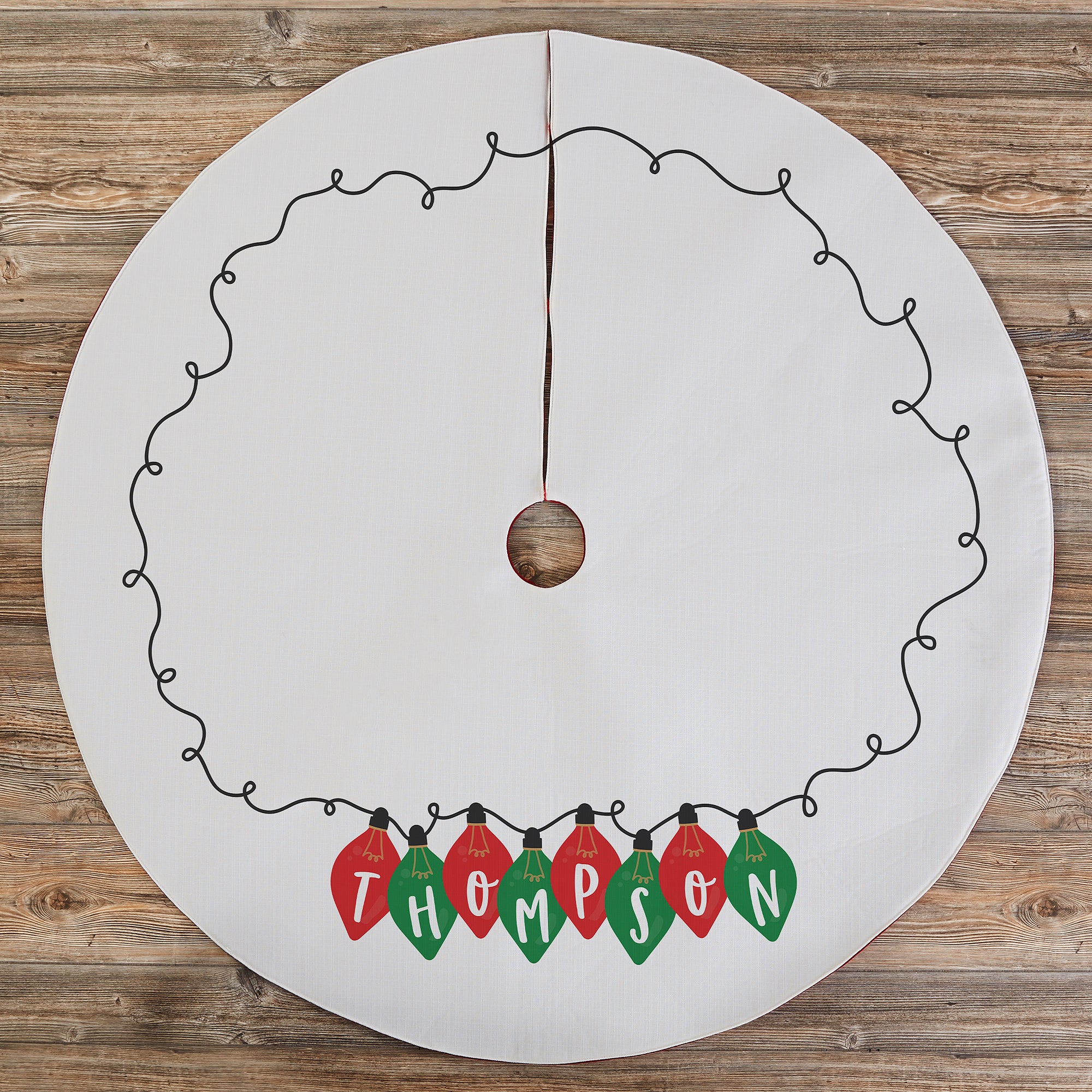 37145 Holiday Lights Personalized Christmas Tree Skirt