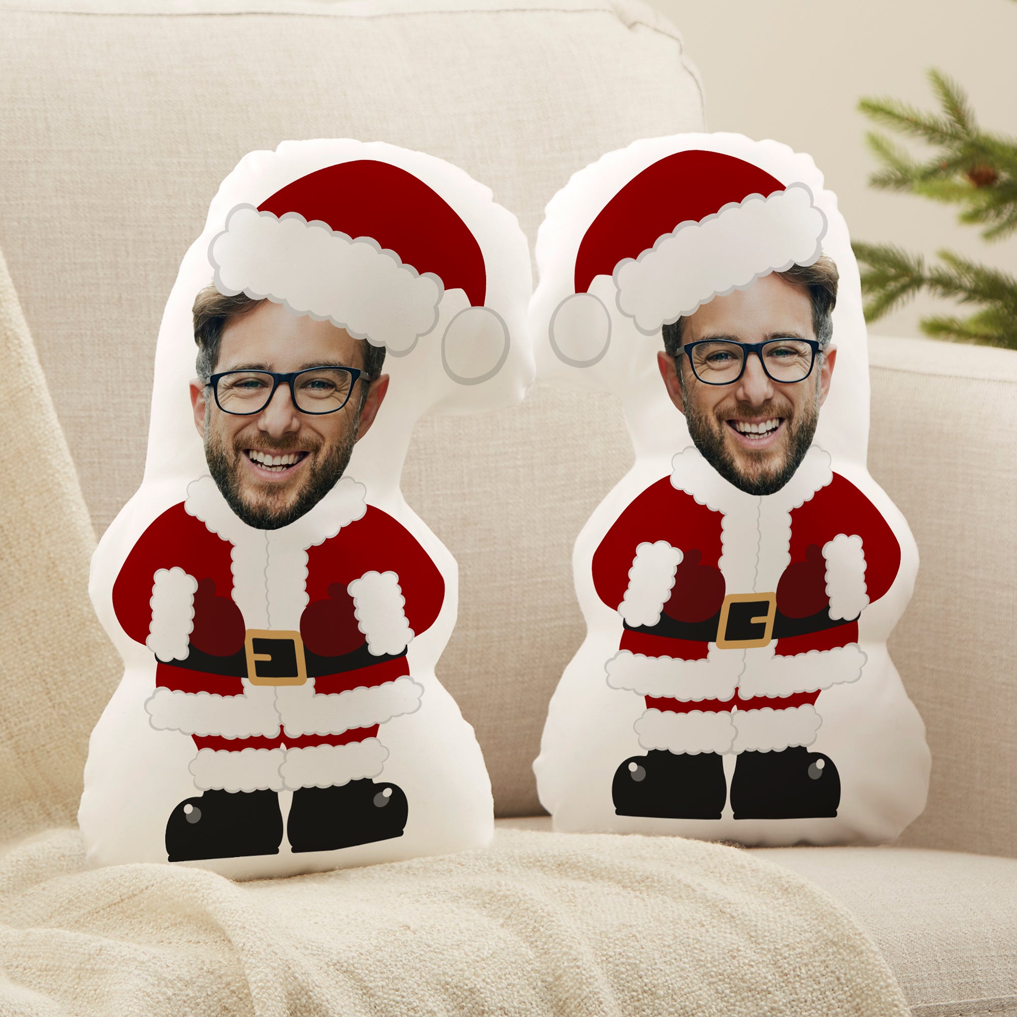 43073 - Christmas Character Personalized Photo Throw Pillow