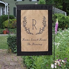 Farmhouse Floral Personalized Burlap Garden Flag - 20001