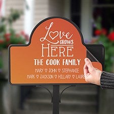 Personalized Magnetic Garden Sign - Love Grows Here - 20004