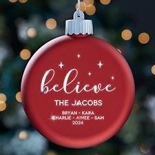 Believe Family Personalized LED Glass Ornament - 20012