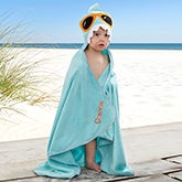 Embroidered Shark Kids Hooded Beach Towel - 20075