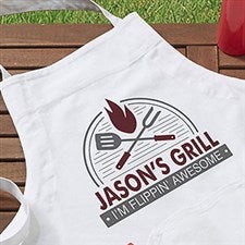 BBQ Grill Personalized Aprons & Potholders - 20134