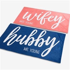 Wifey  Hubby Personalized Beach Towels - 20135