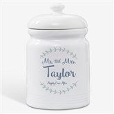 Personalized Cookie Jar - Mr  Mrs Laurel Leaf - 20145