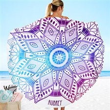 Mandala Personalized Round Beach Towel - 20146