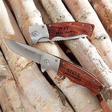 Groomsman Personalized Wooden Handle Folding Knife - 20173