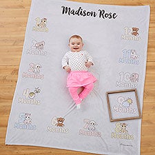 baby month blanket personalized